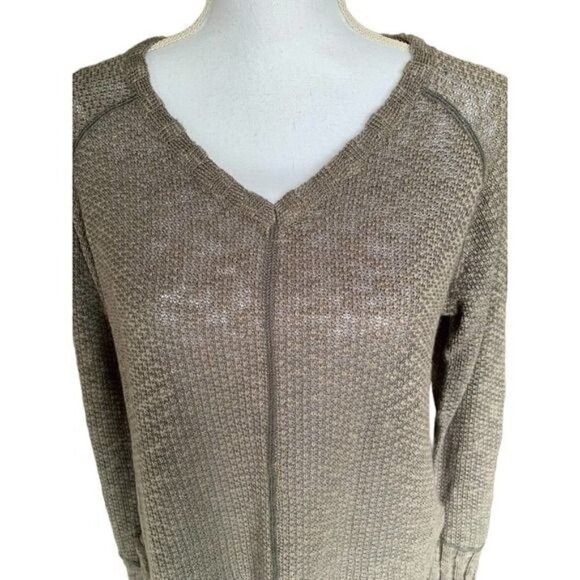 Ripcurl Lightweight Sweater Size Small Long Sleeve Semi Sheer Grays with Brown - Picture 4 of 11